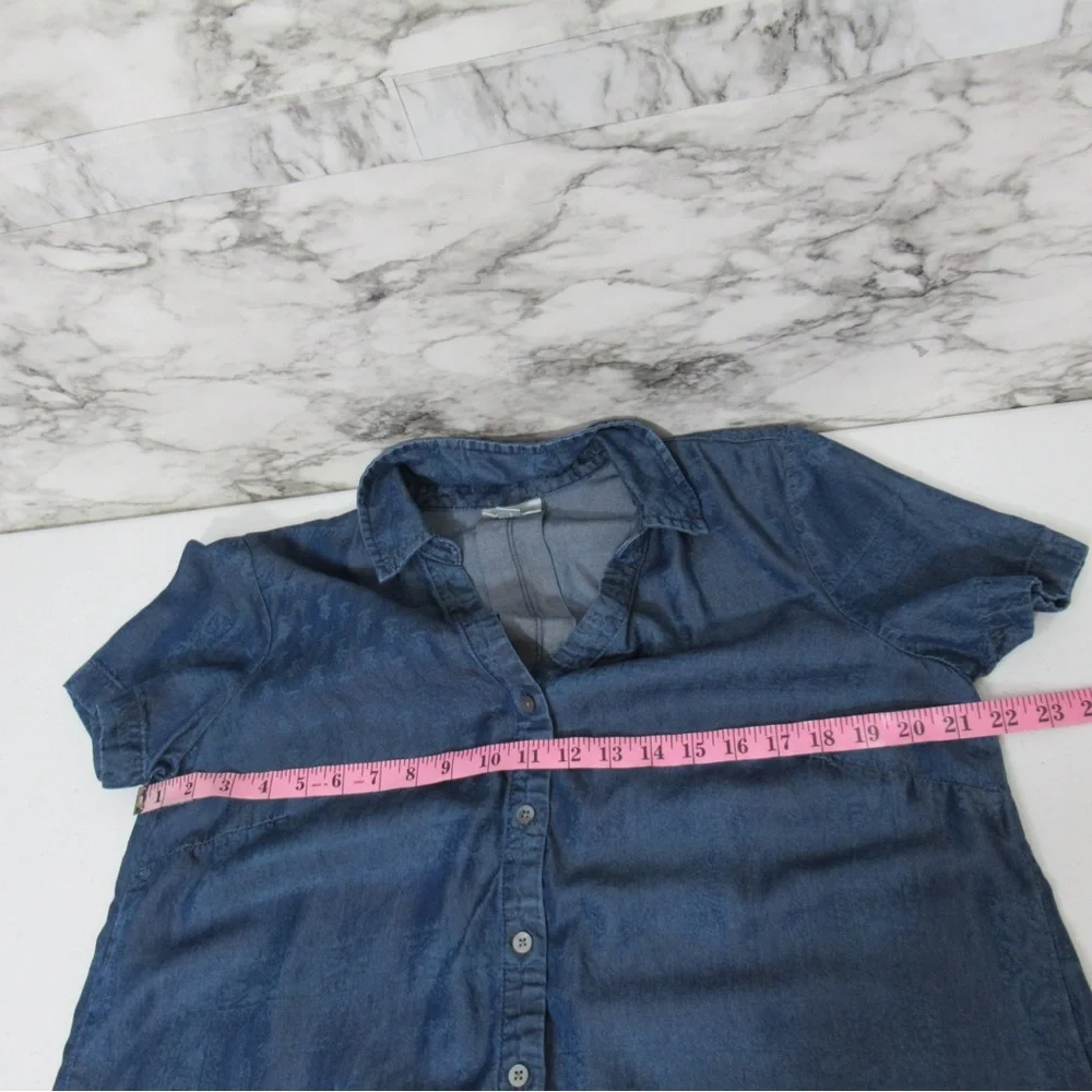 J. Jill Blue Casual Midi Shirt Dress with Notched Collar - Picture 8 of 12